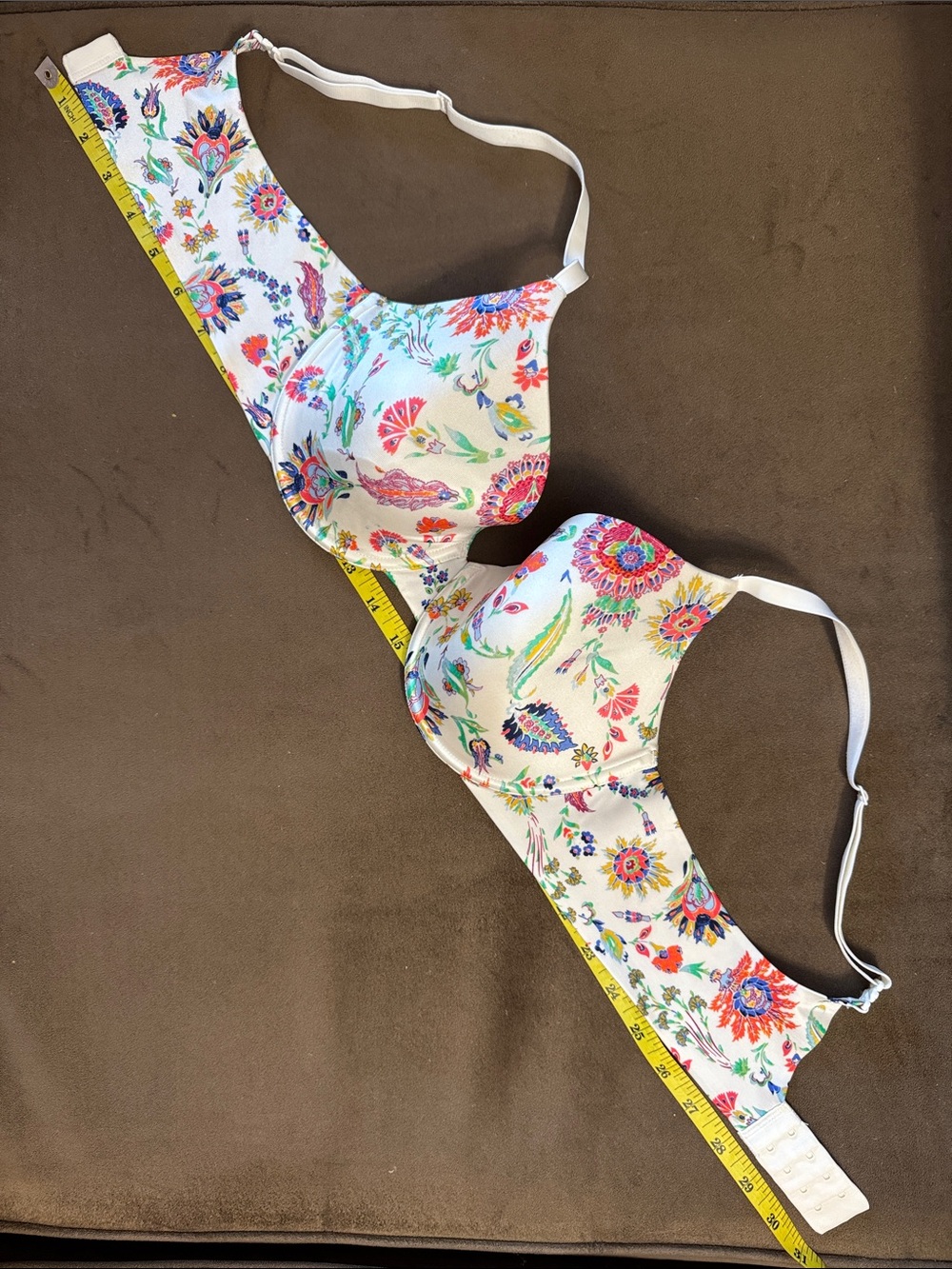 Love White Floral Print Underwire Bra